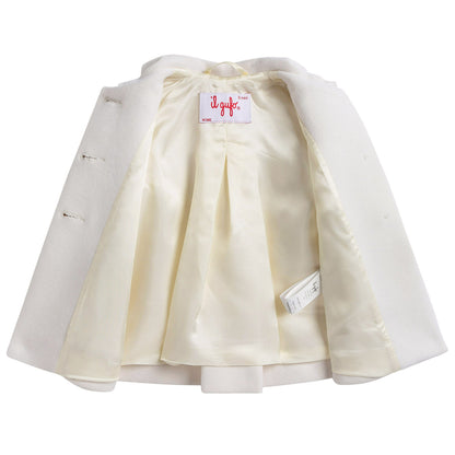 Girls Ivory Wool & Cashmere Coat