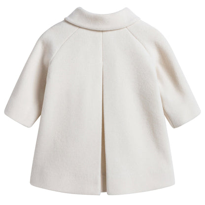 Girls Ivory Wool & Cashmere Coat