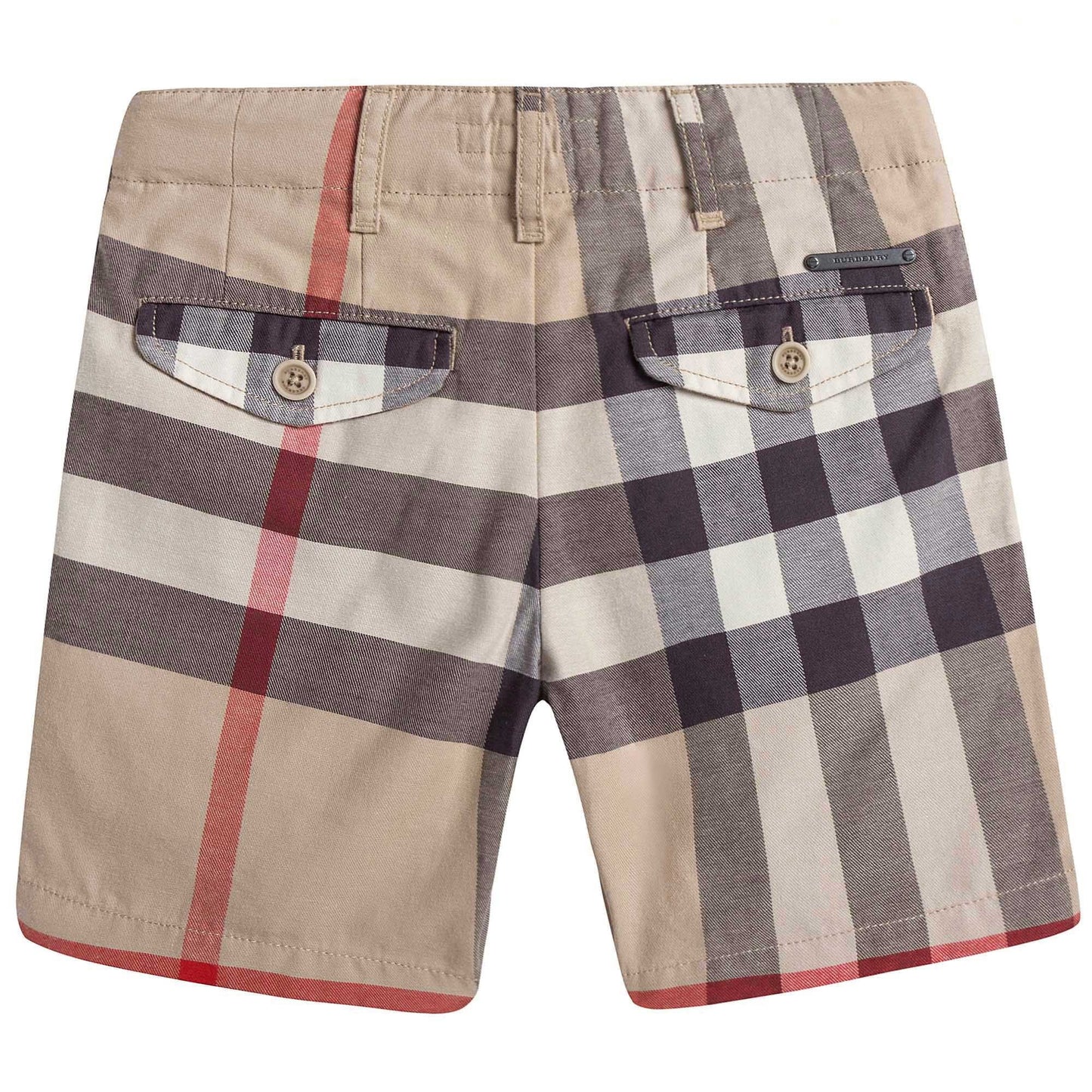 Boys Beige Checked Cotton Shorts