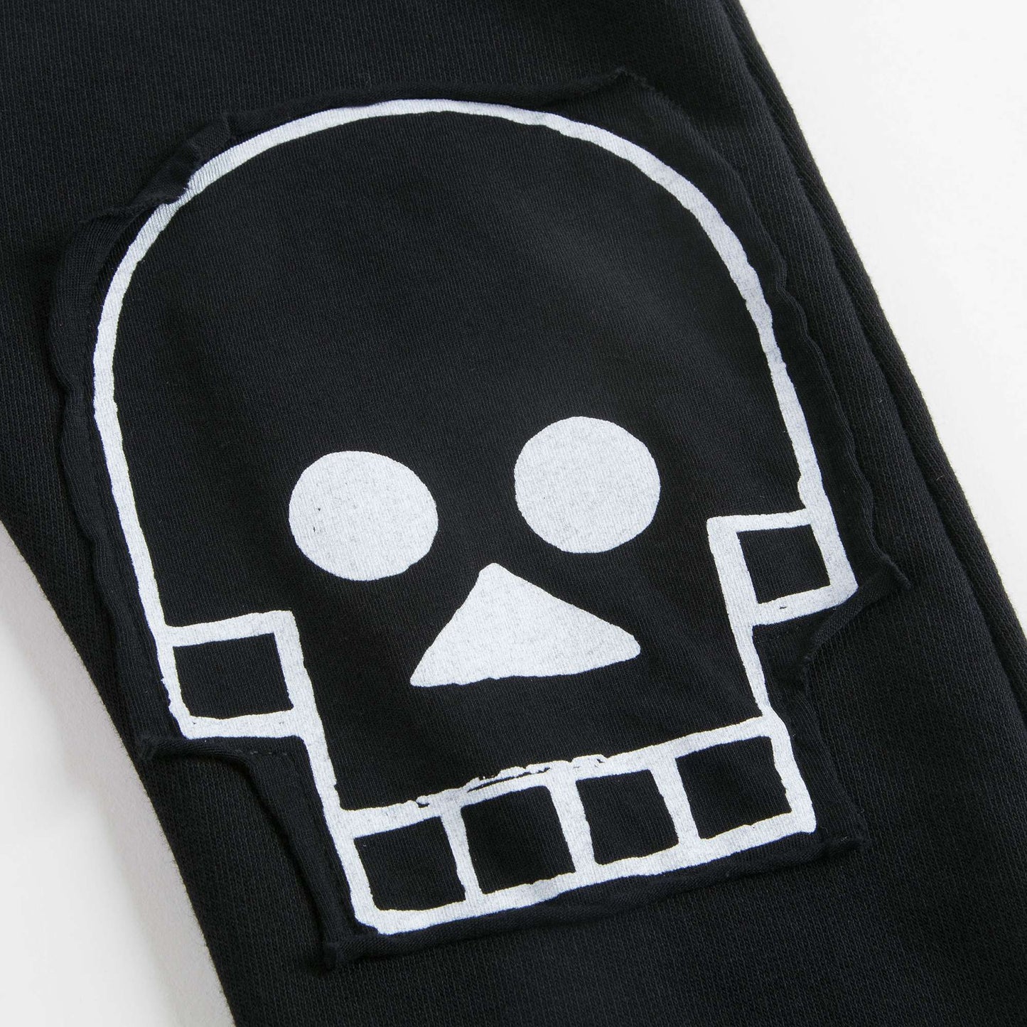 Baby Boys Black Skull Cotton Trousers