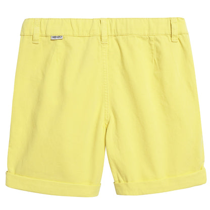 Boys Yellow Logo Cotton Shorts