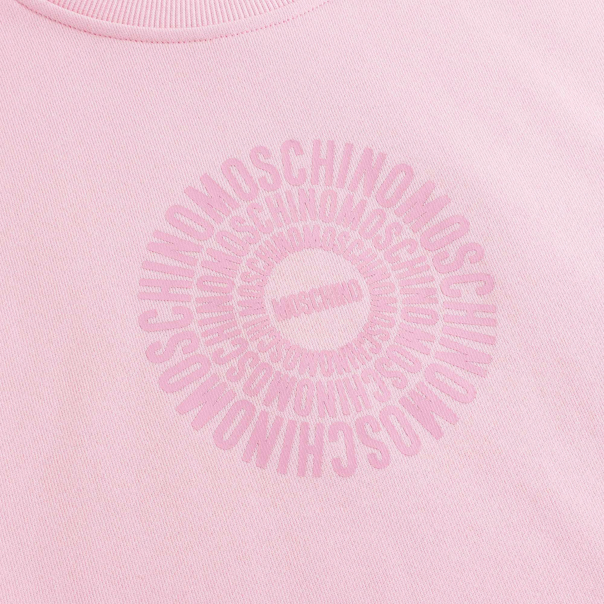 女童粉色圆形Logo棉连衣裙