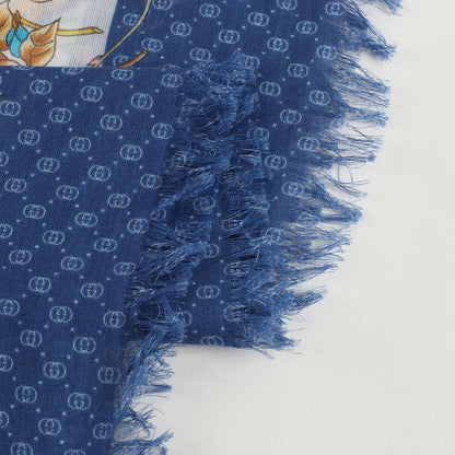 Girls Ivory & Blue "80X80CM" Scarves