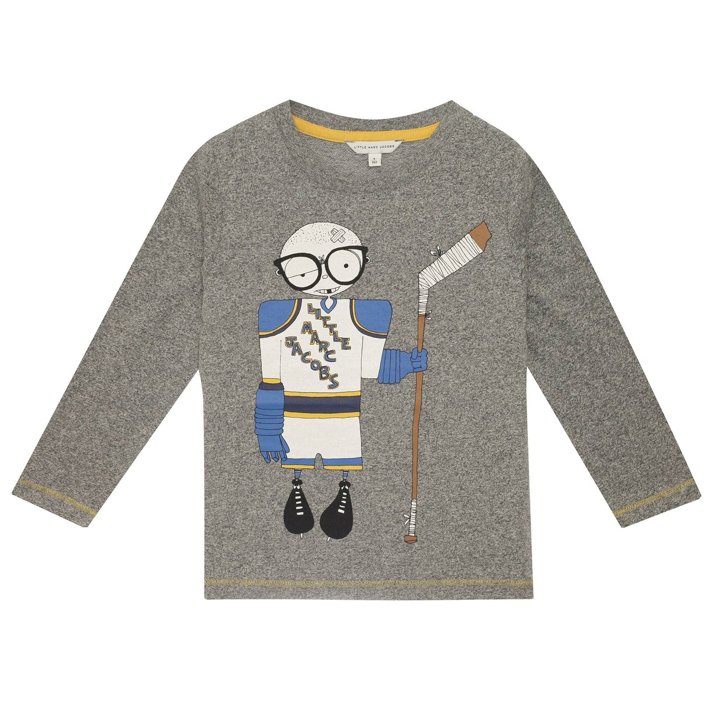 Boy Grey Fancy Printed Trims Cotton T-Shirt