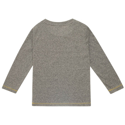 Boy Grey Fancy Printed Trims Cotton T-Shirt