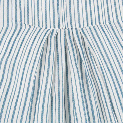 Girls Blue Stripe Cotton Woven Dress