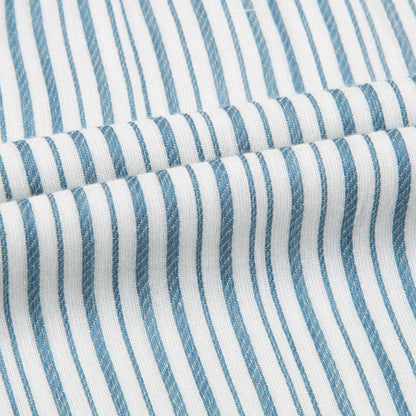 Girls Blue Stripe Cotton Woven Dress