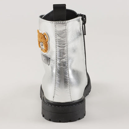 女婴银色皮革短靴