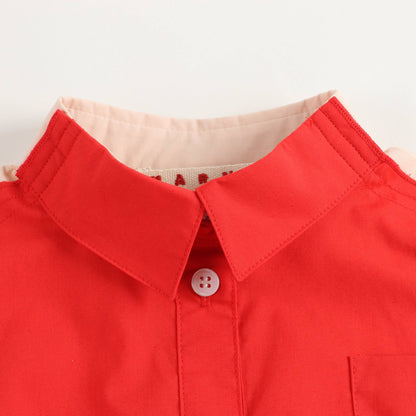 Girls Cream Pink Cotton Shirt