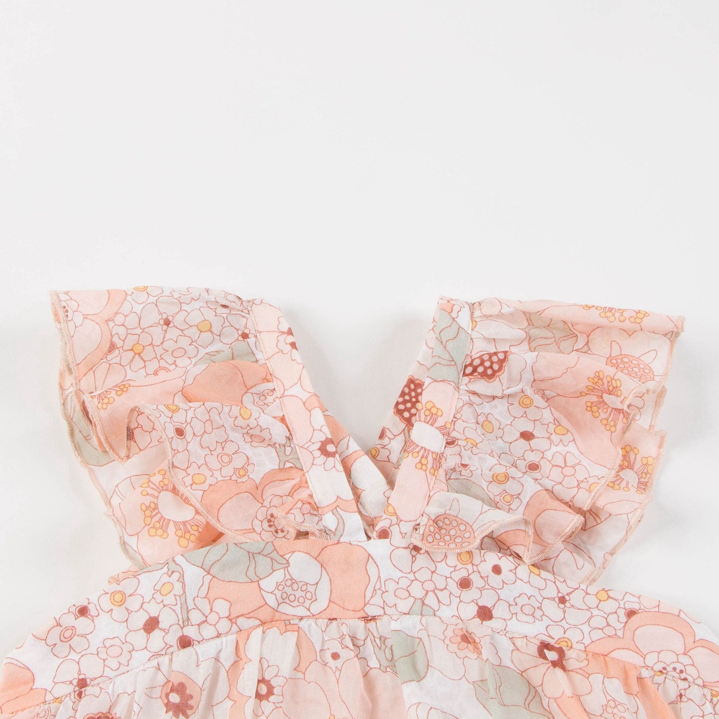 Girls Rose Kaki Floral Cotton Blouse