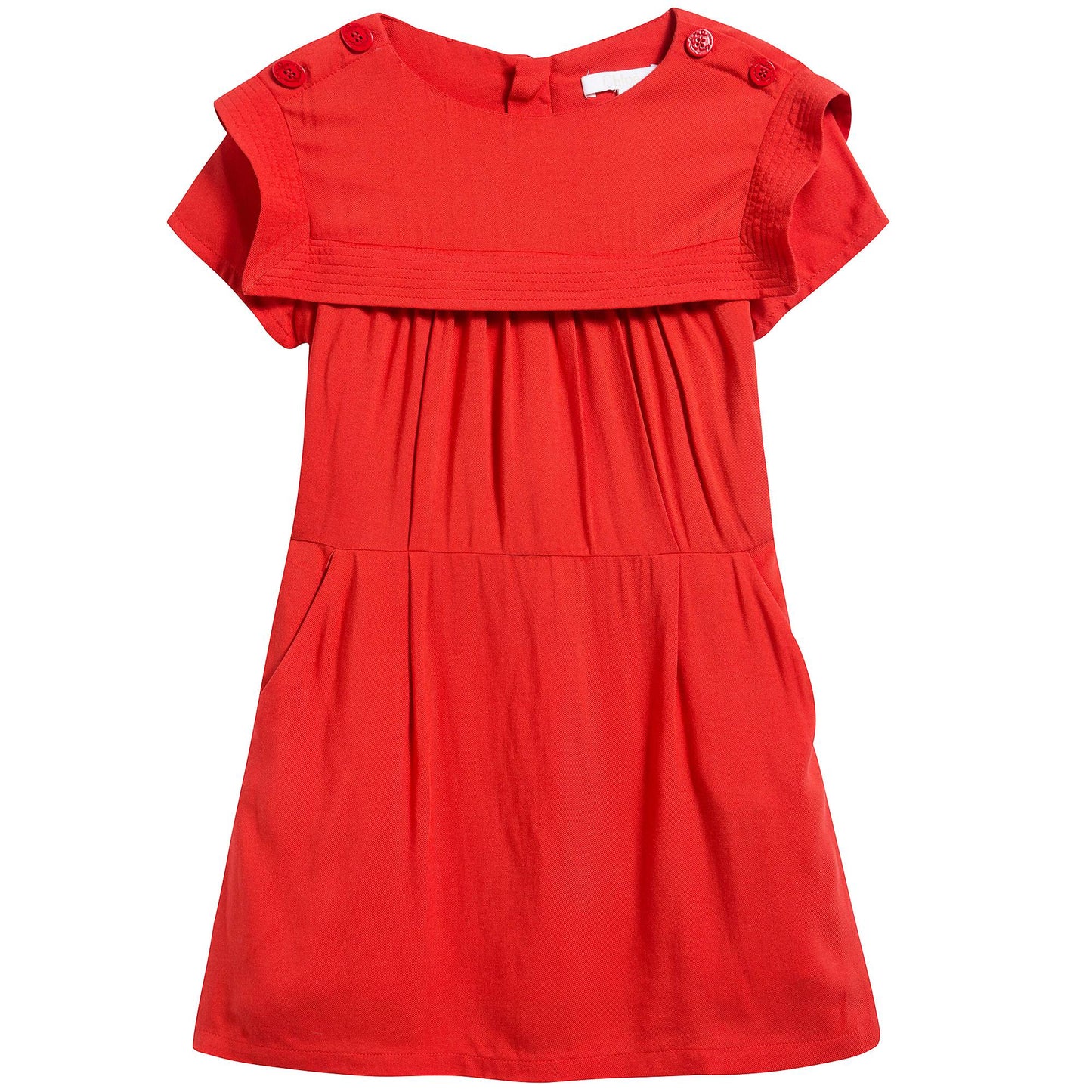 Girls Red Viscose Dress