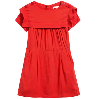 Girls Red Viscose Dress