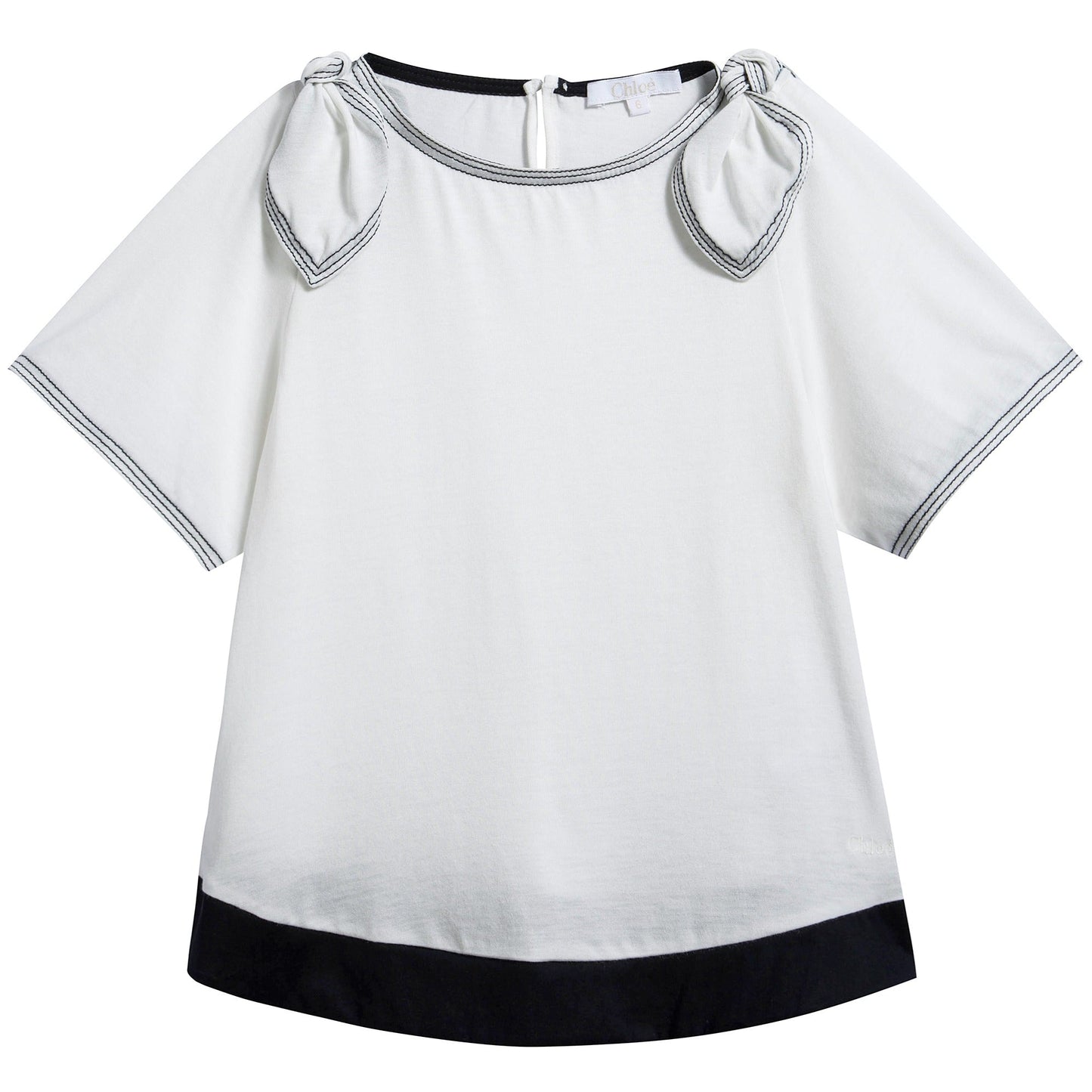 Girls White Cotton T-shirt