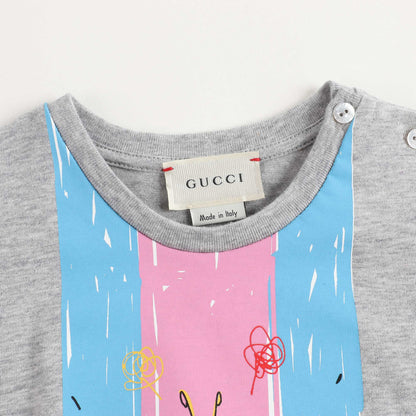 Baby Boys Grey Printed Cotton T-shirt
