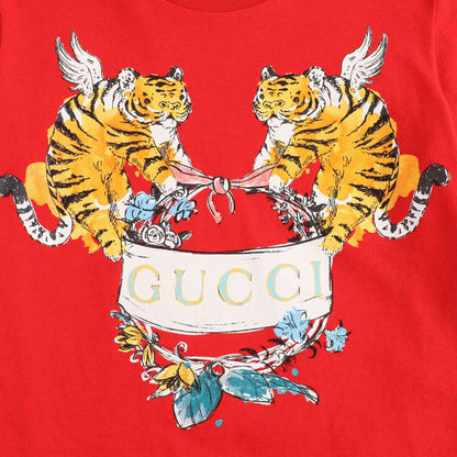 Baby Girls Red Printed Cotton T-shirt