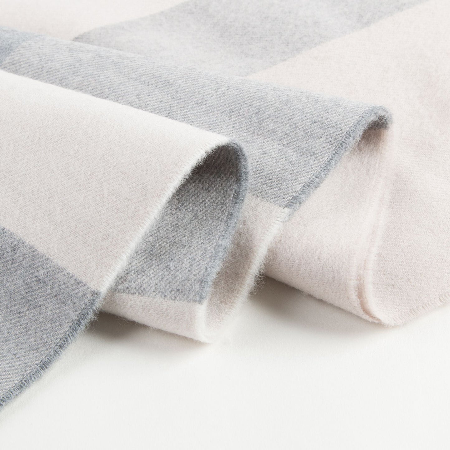 Girls Ivory Check Wool Scarf