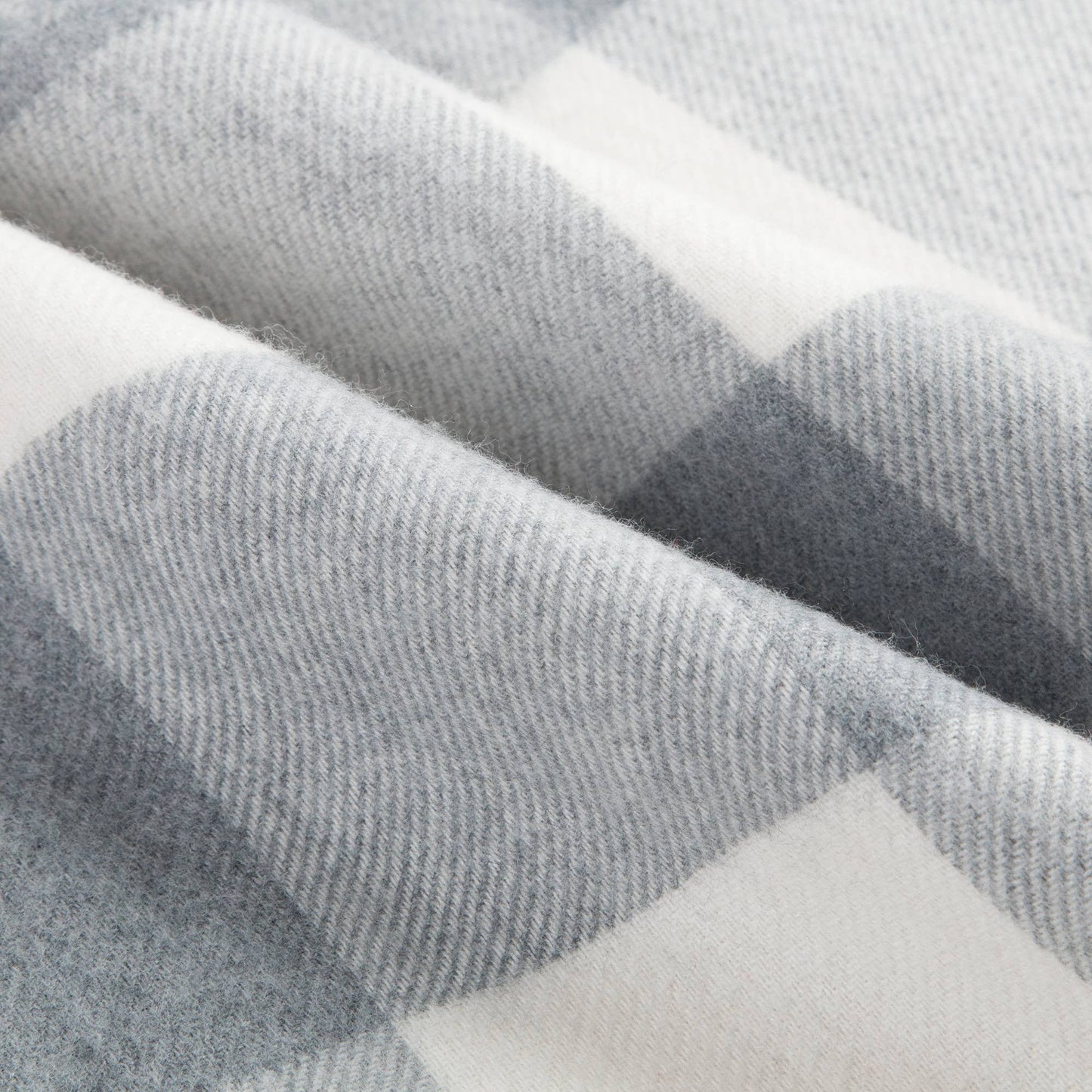 Girls Ivory Check Wool Scarf