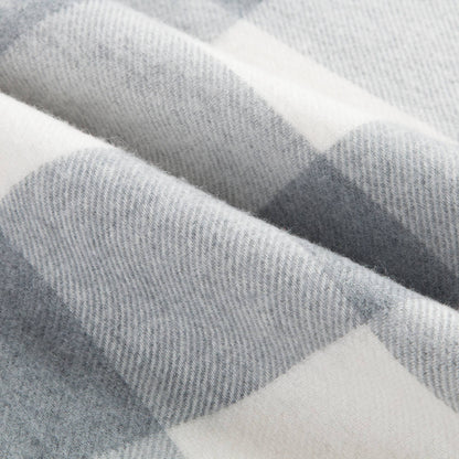 Girls Ivory Check Wool Scarf