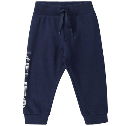 Boys Navy Blue Cotton  Tracksuit Trousers