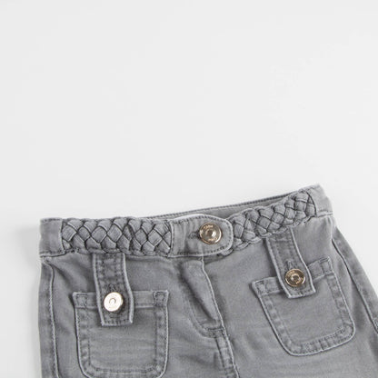 Girls Grey Braided Jeans