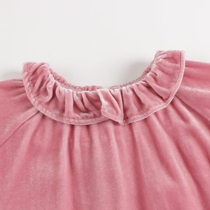 女婴粉色连衣裙套装