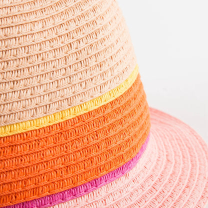 Girls Pink Straw Hat