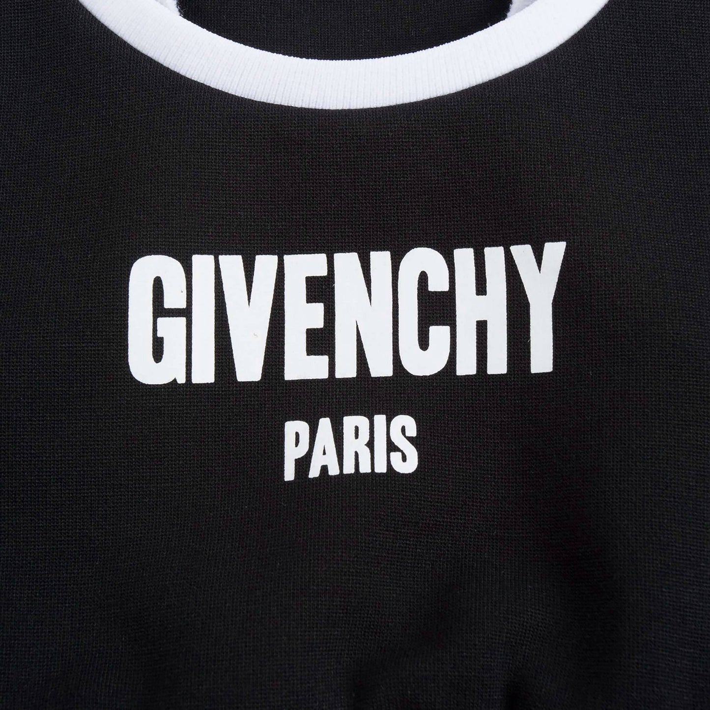 Girls Black Cropped Logo Cotton Top