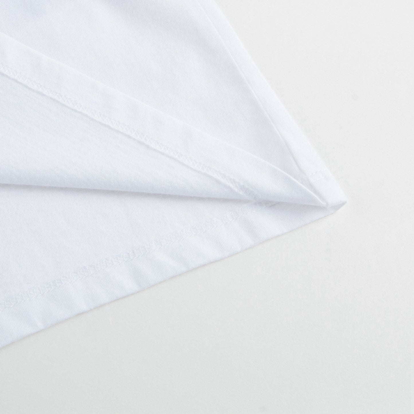 Girls White Cotton T-shirt With Check Trim