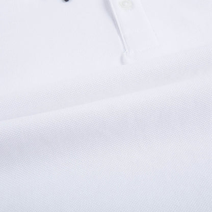 Boys White Viscose  Polo Shirt