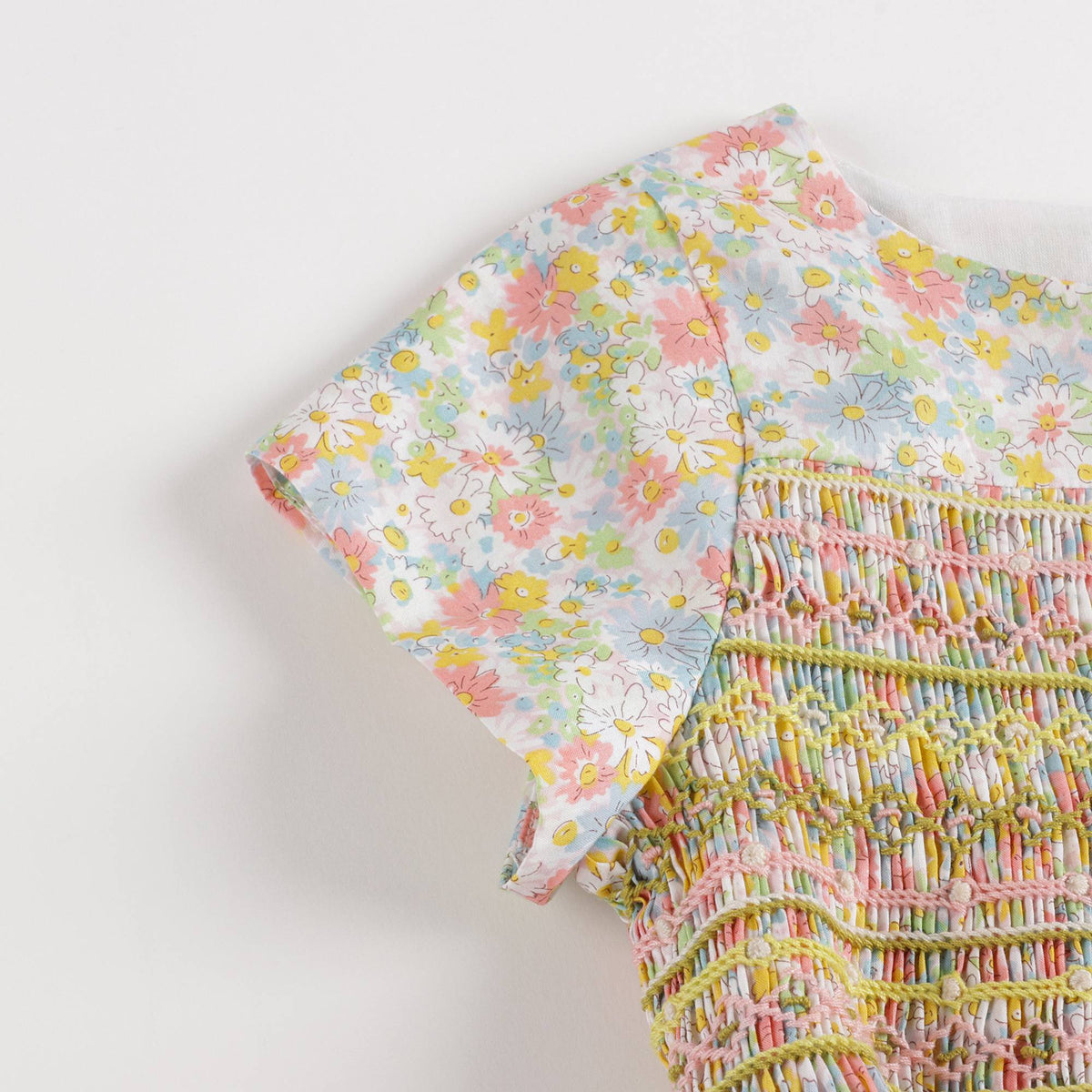 Girls Pink Floral Cotton Dress