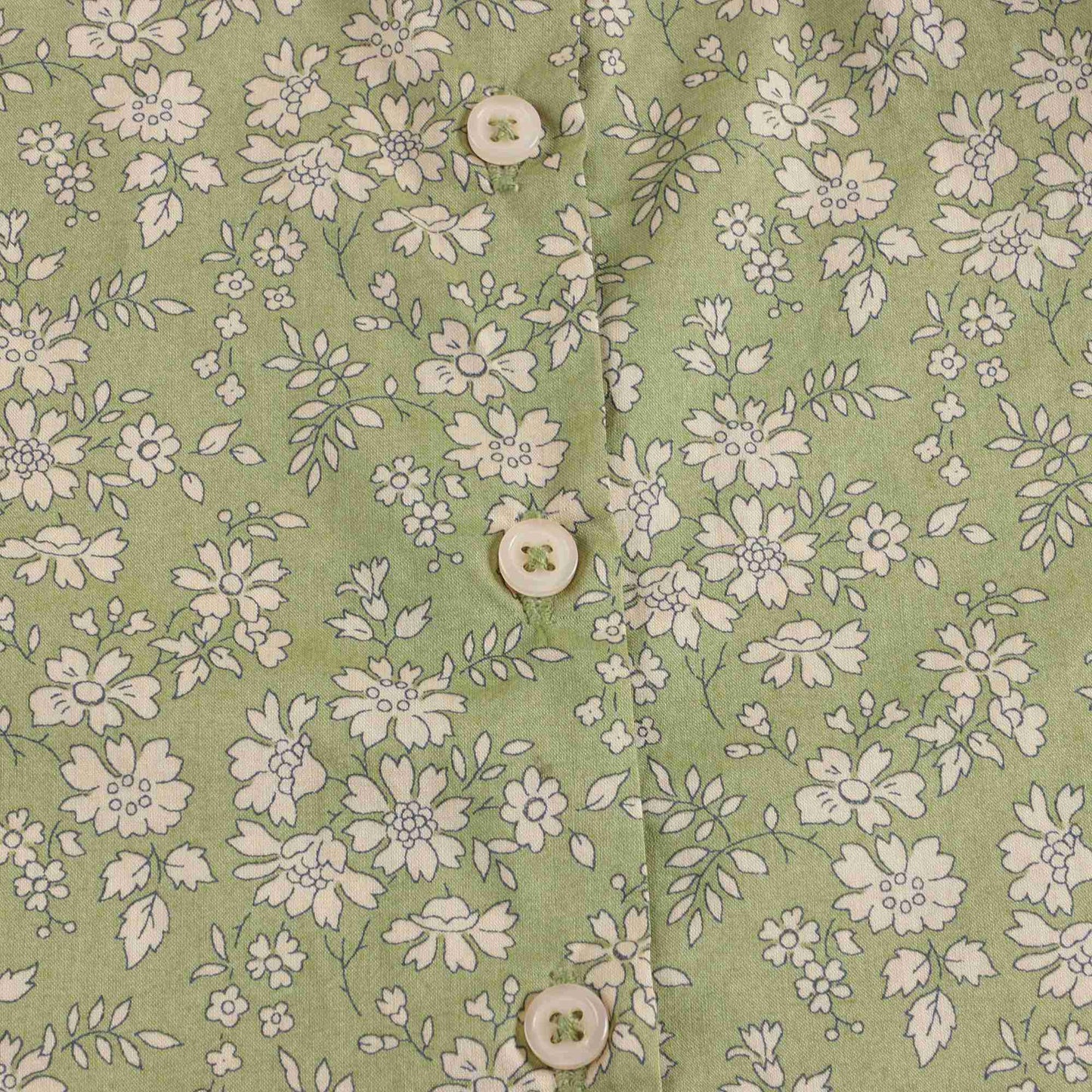 女婴绿色印花棉衬衫