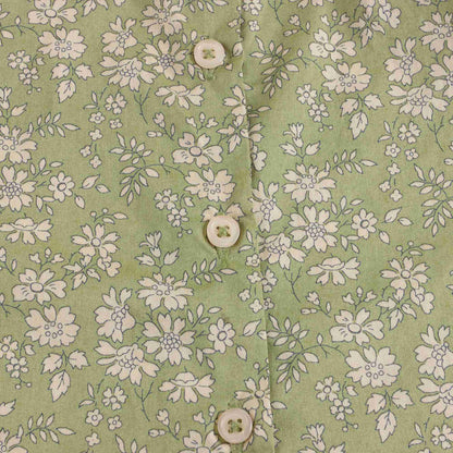 女婴绿色印花棉衬衫