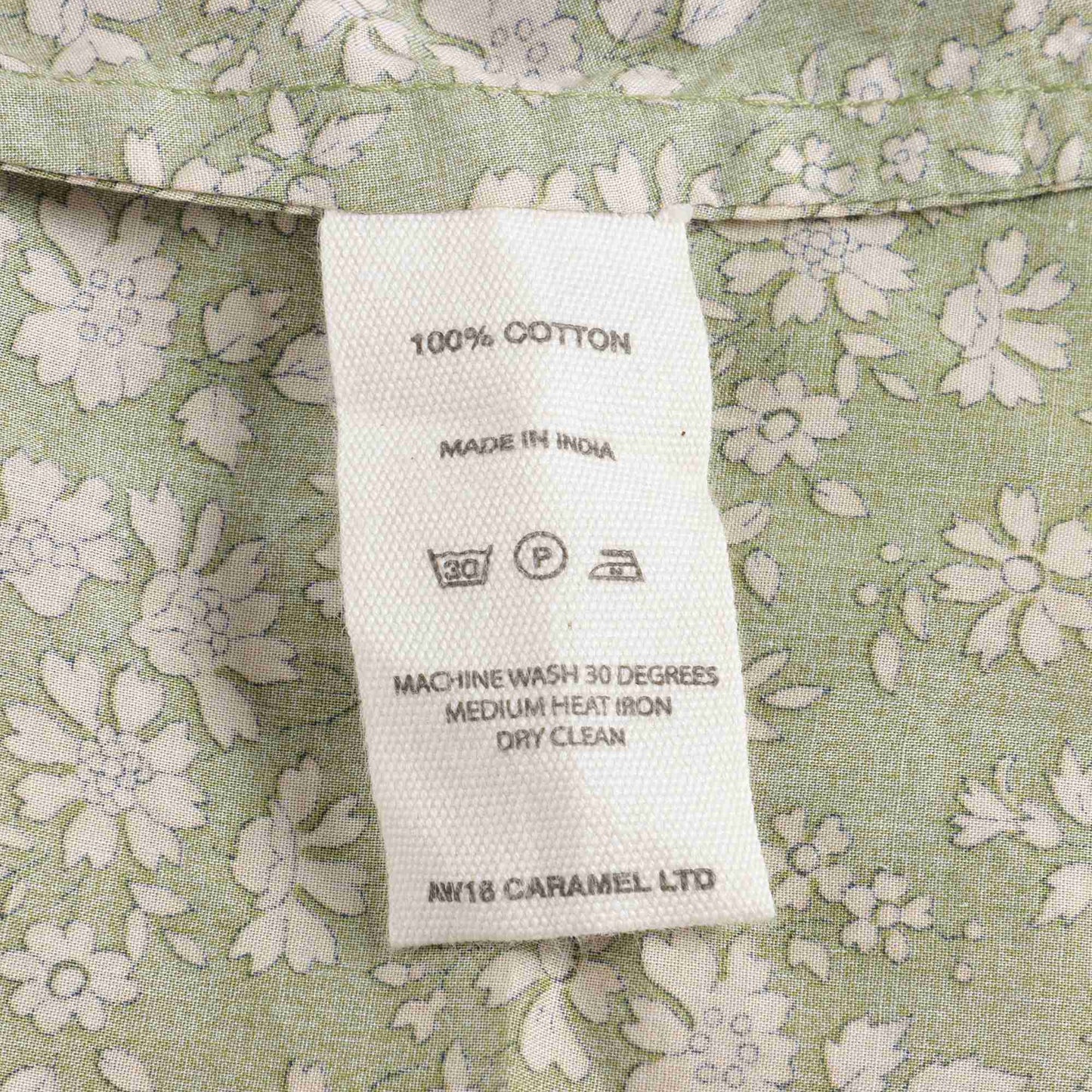 女婴绿色印花棉衬衫