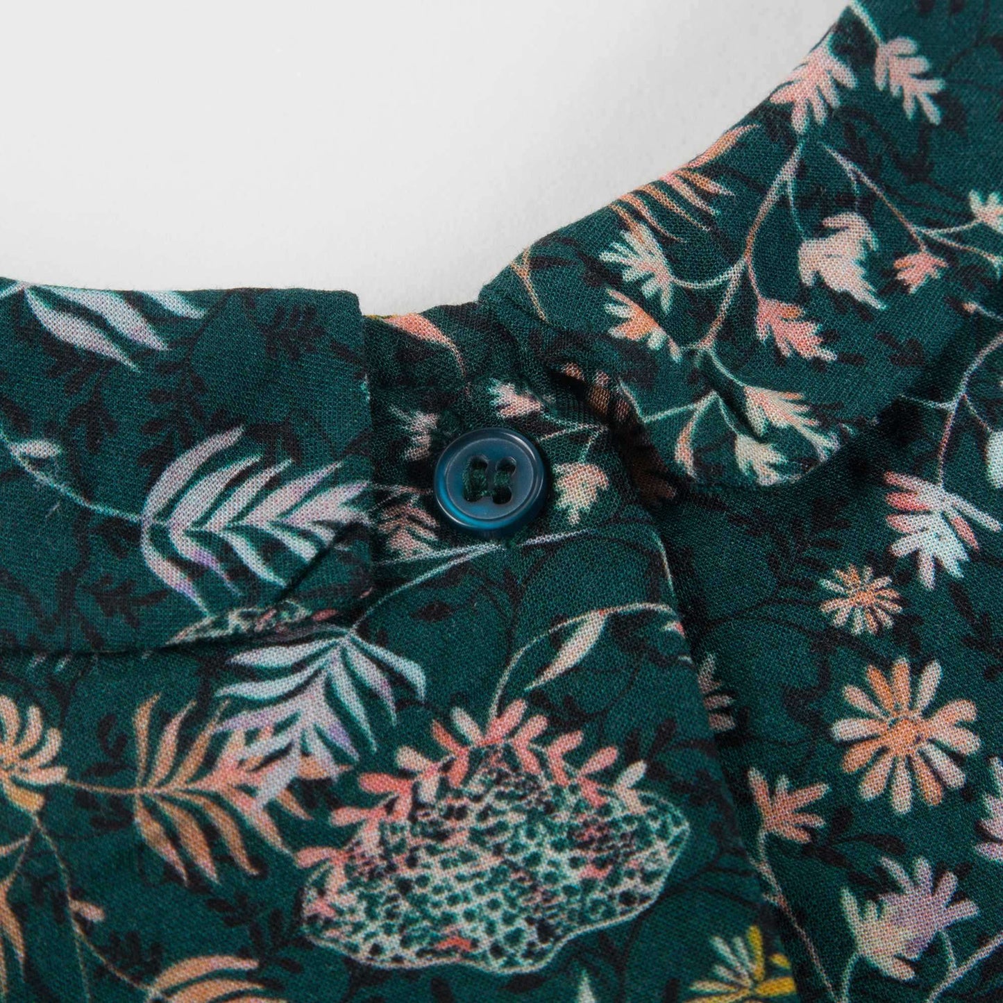 Girls Dark Green Printed Dresse