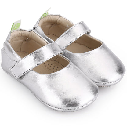 Baby Girls Silver Leather Shoes