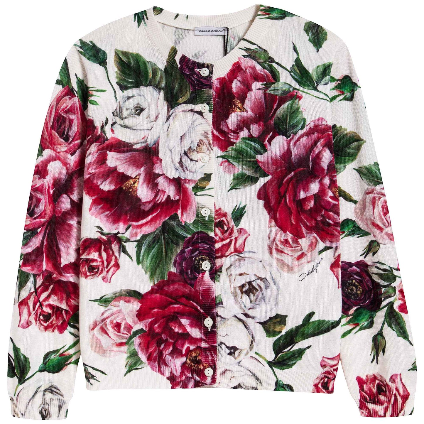 Girls Beige Printed Cardigan