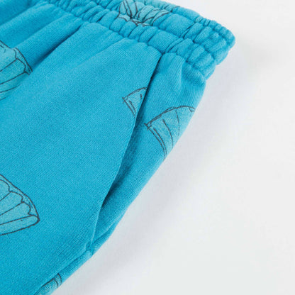 Girls & Boys Blue Shells Cotton Trousers