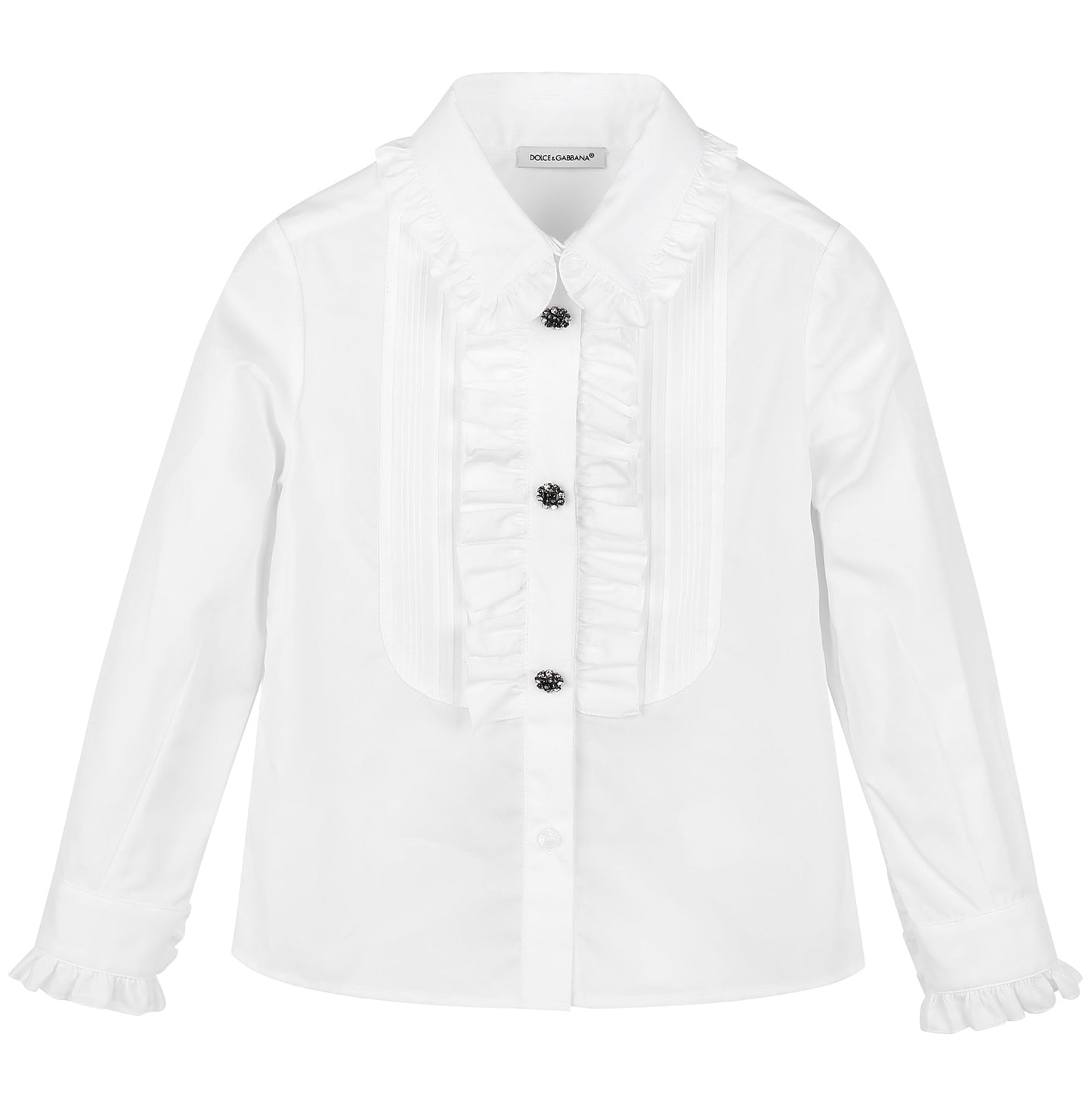 Girls White Cotton Shirt