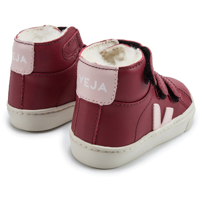 Baby Red Leather Velcro High Top Shoes