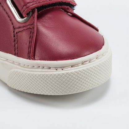 Baby Red Leather Velcro High Top Shoes