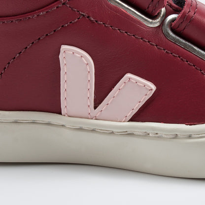 Baby Red Leather Velcro High Top Shoes
