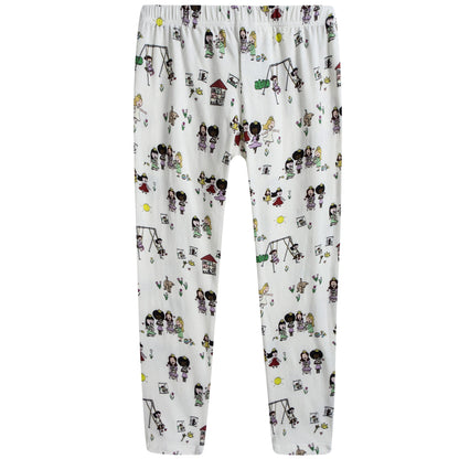 Girls Pink Top & White BOttom Pyjama