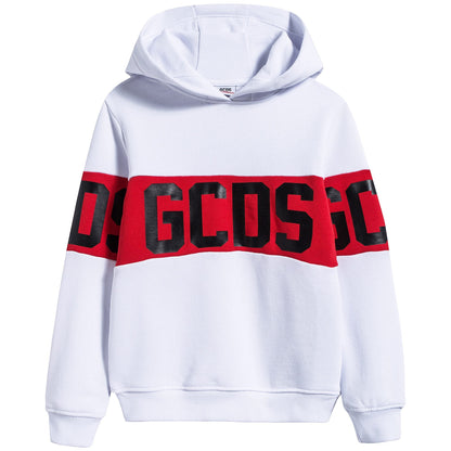Boys & Girls White Hooded Sweatshirt