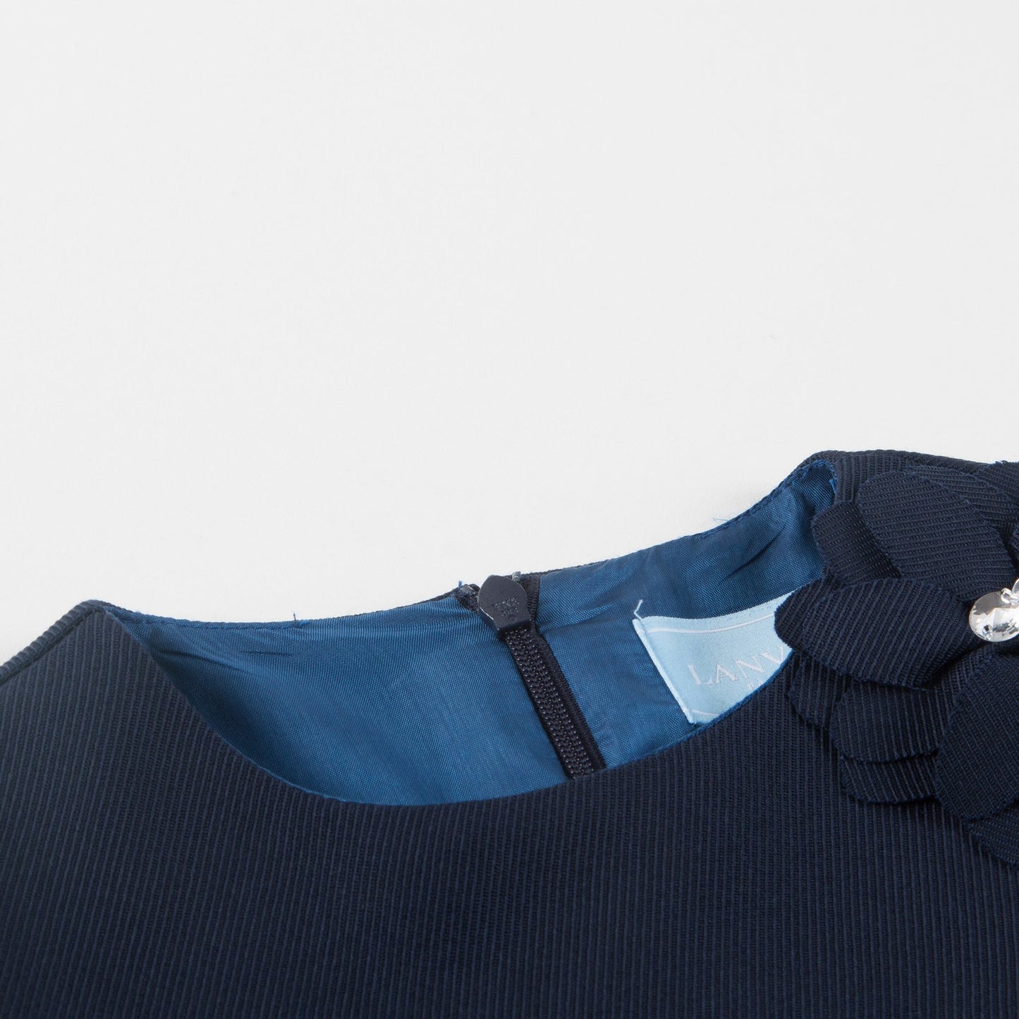 Girls Blue Tiered Wool Dress
