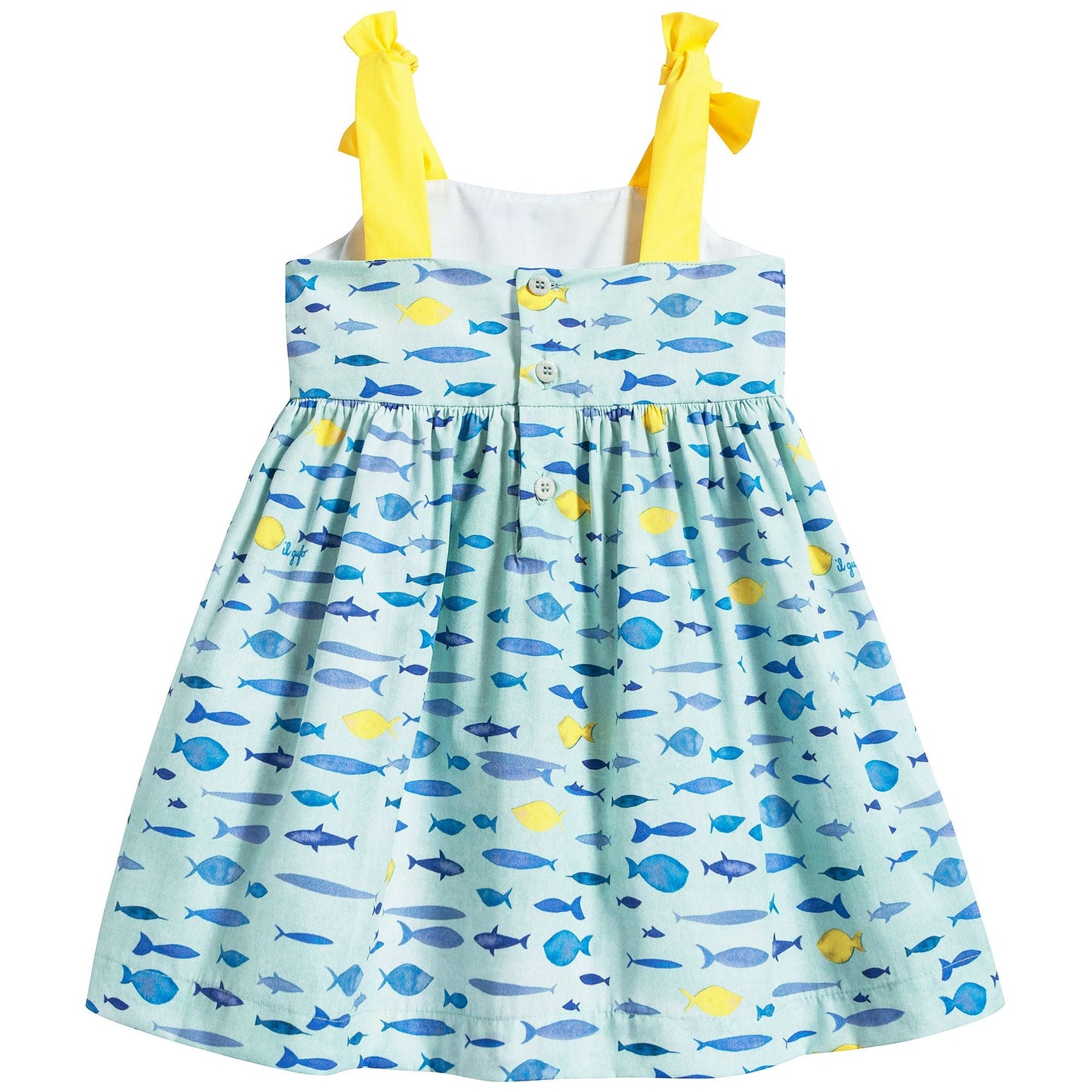 Baby Girls Cyan & Yellow Dress