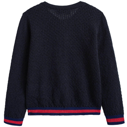 Baby Girls Navy Blue Wool Cardigan