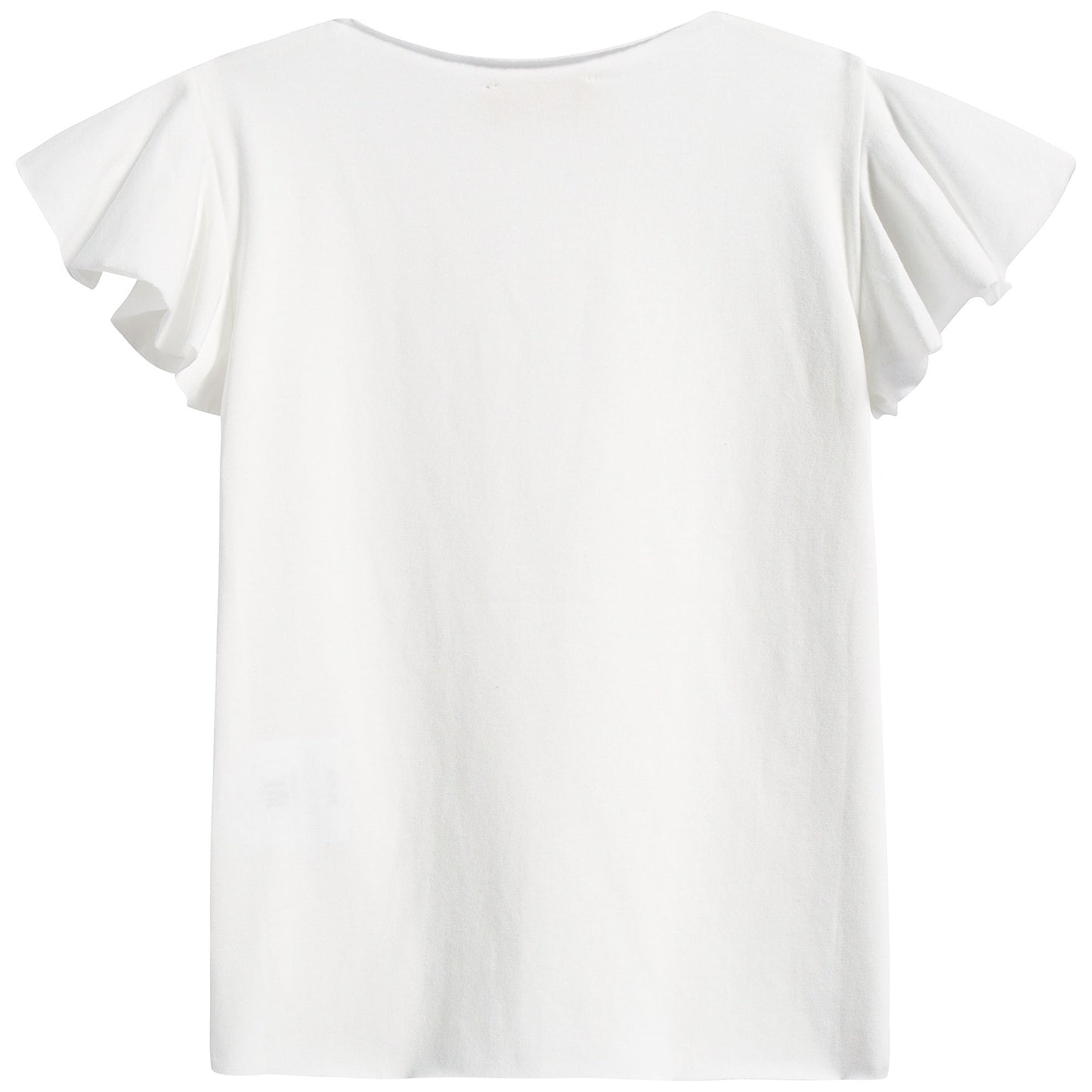 Girls White Cotton T-shirt
