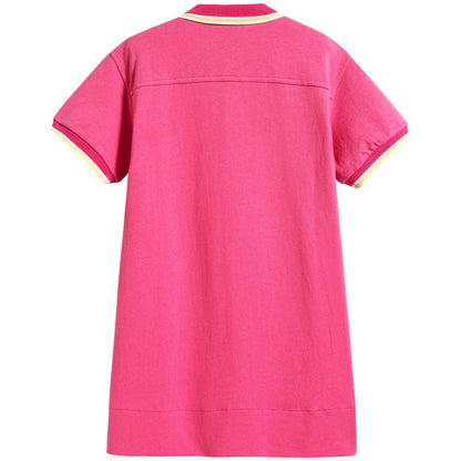Girls Fuxia Cotton Dress