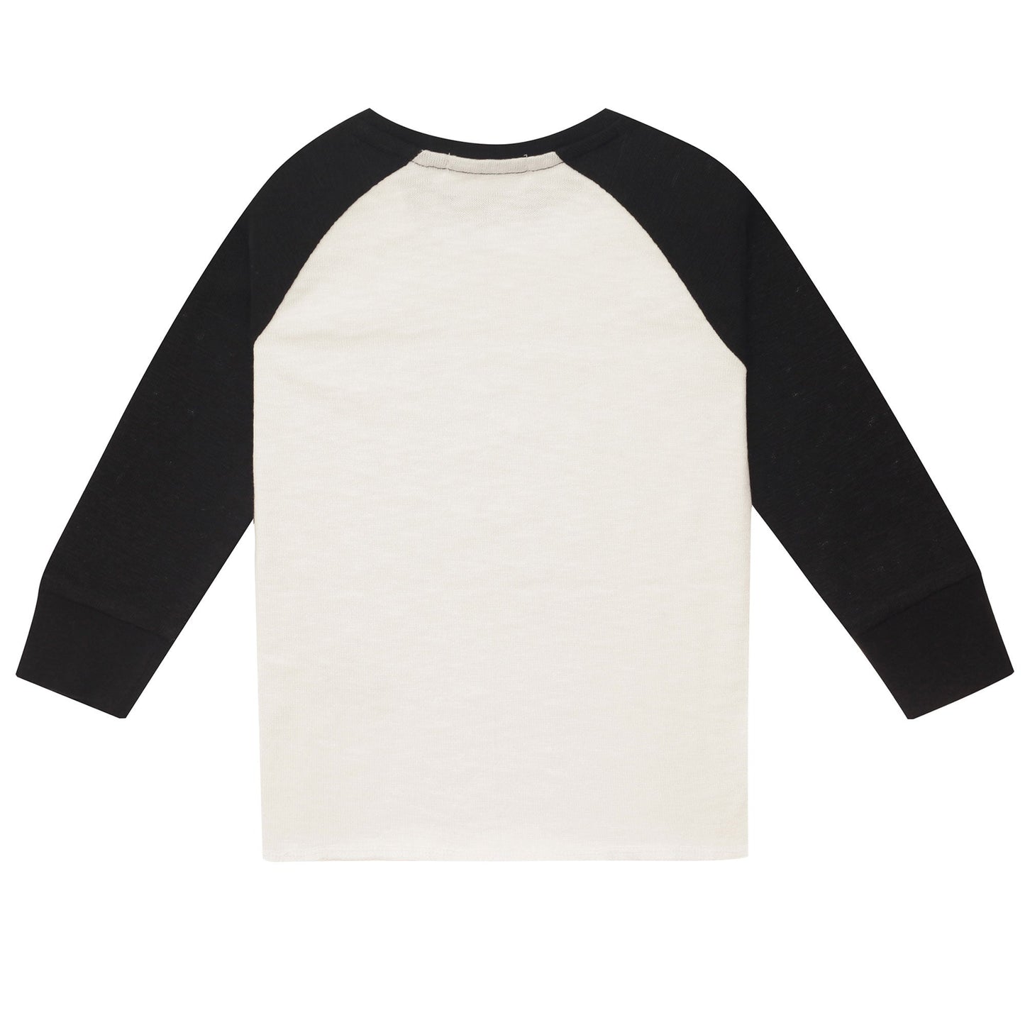 Boys White Fancy Printed Trims T-Shirt With Black Cuffs