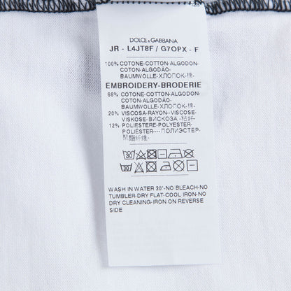 Boys White "DG Family" Cotton T-shirt